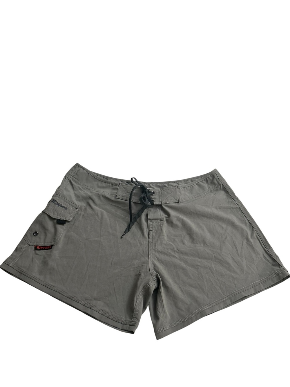 Maui Rippers Performance Board Shorts Women's Size 12 Olive Grey Stretch Surf